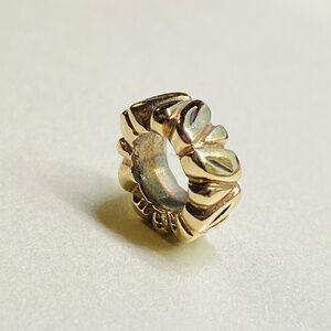 Pandora Gold Leaf Spacer Charm 14k gold ALE
